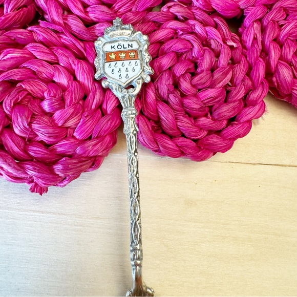 800 Silver Vintage Germany Enamel "Cologne / Köln" Coat of Arms Spoon - Picture 3 of 8